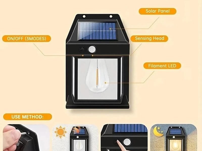 مصباح الجدار مصباح للطاقة الشمسية